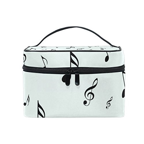Cooper girl Music Note Cosmetic Bag Travel Makeup Train Cases Storage Organizer