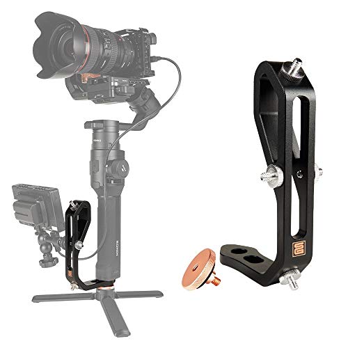 FMJ Handheld Gimbal Adapter for Mounting Monitors, Microphones, and Accessories. Compatible with DJI Ronin-S, Zhiyun Crane 2, Crane Plus, V2, Crane M, Moza Air & Many More -A Mini Dual Grip (Black)