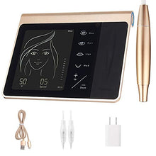 Load image into Gallery viewer, Tattoo Machine Permanent Makeup Touch Screen Kit Eyebrow Lip Eyeline Machine with Microblading Pen Needle MTS and PMU Beauty Makeup Device (Gold)
