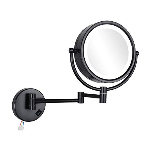 GURUN Wall Mounted Hardwired Makeup Mirror with 3 Tones LED Lights 10x Magnifying Mirror for Bathroom Bedroom 13