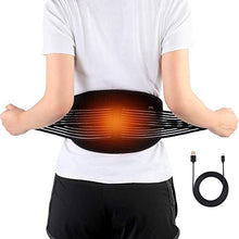 Load image into Gallery viewer, Heated Waist Belt, Lower Back Brace Support Heating Pad, for Warming Back, Stomach Abdominal Tension, Portable Electric USB Belly Wrap for Waist Warm Abdomen, Fits Men Women, Power Bank Not Included
