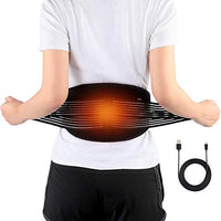 Heated Waist Belt, Lower Back Brace Support Heating Pad, for Warming Back, Stomach Abdominal Tension, Portable Electric USB Belly Wrap for Waist Warm Abdomen, Fits Men Women, Power Bank Not Included