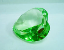 Load image into Gallery viewer, 3.25&quot; Green Heart Shaped Paperweight Glass Diamond by Powersport
