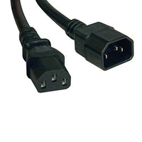 Tripp Lite Standard Computer Power Extension Cord 10A, 18AWG (IEC-320-C14 to IEC-320-C13) 4-ft.(P004-004) Black