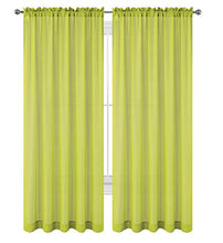 Load image into Gallery viewer, 2 Piece Beautiful Sheer Window Green Elegance Curtains/drape/panels/treatment 60&quot;w X 84&quot;l
