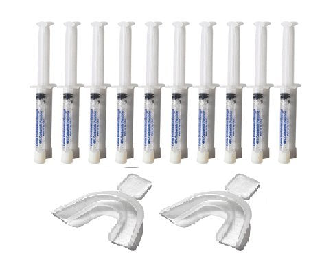 10 3ml Syringes Teeth Whitening 44% Carbamide Gel Tooth Whitener Bleach Professional Dental Kit by W