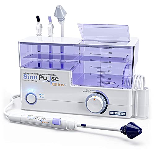 SinuPulse Elite Advanced Nasal Sinus Irrigation System, Pulsating Nasal Congestion Relief & Sinus Rinse Machine, More Effective Than Neti Pot, Nose Spray or Nasal Wash Bottle, with 30 SinuAir Packets