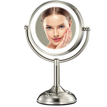 Load image into Gallery viewer, Professional 8.5&quot; Large Lighted Makeup Mirror Updated with 3 Color Lights, 1X/10X Magnifying Swivel Vanity Mirror with 32 Premium LED Lights, Brightness Dimmable Cosmetic Mirror, Senior Pearl Nickel
