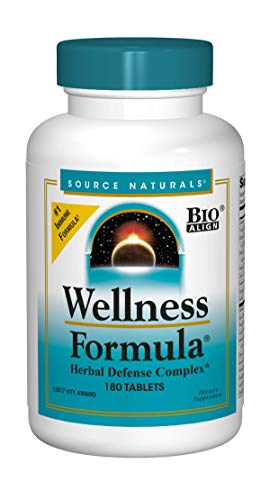 Source Naturals Wellness Formula Bio-Aligned, Echinacea Free Vitamins & Herbal Defense - Immune System Support Supplement & Immunity Booster - 180 Count