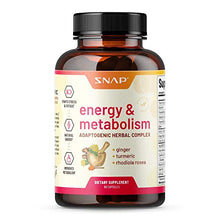 Load image into Gallery viewer, Metabolism and Natural Energy Supplements for Fatigue, Stress Relief, Energy Booster &amp; Better Mood, Energy Pills for Women &amp; Men, Ginger, Turmeric, Rhodiola Rosea + More Herbs &amp; Vitamins (60 Capsules)
