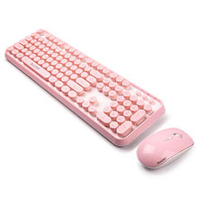 Load image into Gallery viewer, SADES V2020 Wireless Keyboard and Mouse Combo,Pink Wireless Keyboard with Round Keycaps,2.4GHz Dropout-Free Connection,Long Battery Life,Cute Wireless Moues for PC/Laptop/Mac(Pink)
