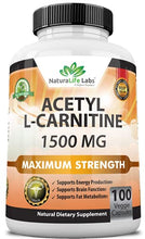 Load image into Gallery viewer, Acetyl L-Carnitine 1,500 mg High Potency Supports Natural Energy Production, Supports Memory/Focus - 100 Veggie Capsules
