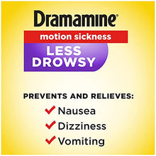 Load image into Gallery viewer, Dramamine Motion Sickness Relief Less Drowsey Formula, 8 Count
