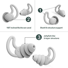 Load image into Gallery viewer, Ear Plugs for Sleep 3 Layers Noise Reduction EarPlugs for Sleeping Noise Cancelling Reusable Silicone (White)
