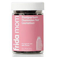 Frida Mom Postpartum Gummies for Lactation| Chewable Supplement Made with Fenugreek + Milk Thistle to Increase Milk Supply| 60 Count