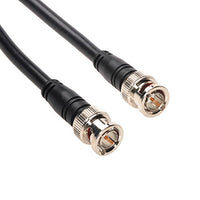 Amphenol CO-059BNCX200-010 Black RG59A/U Coaxial Cable, 75 Ohm, BNC Male to BNC Male, 10'