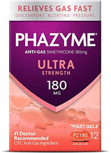 Load image into Gallery viewer, Phazyme Ultra Strength Gas &amp; Bloating Relief | Works in Minutes | 12 Fast Gels

