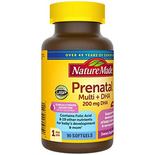 Load image into Gallery viewer, Nature Made Prenatal Multivitamin with 200 mg DHA, Multivitamin to Support Baby Development and Mom, 90 Softgels, 90 Day Supply
