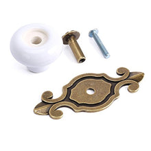 Load image into Gallery viewer, MARSTREE 2 in 1 Vintage Ceramic Drawer Cabinet Knobs and Pulls for DIY Home Furniture Cabinet Dresser Cupboard Bin Door Handles, Pack of 8 (White-Bronze)
