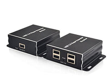 Load image into Gallery viewer, E-SDS USB Extender Over Cat5E/6 up to 196ft, USB2.0 Over Cat6 Cat5E Extender with 4 USB 2.0 Ports, Plug and Play, No Driver Needed Support All Operating System, Two Web Cameras Work Synchronously

