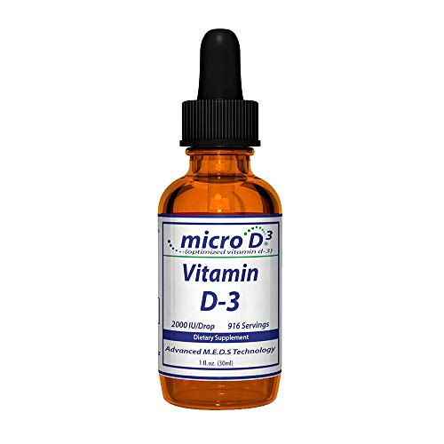 Nutrasal Micro D3 Vitamin D-3 Drops - High Concentrate (2 Million IU's) Vitamin D3 with Nano Technology and Up to 10X More Absorption -1 oz (30 ml)