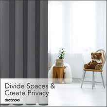 Load image into Gallery viewer, Deconovo Room Divider Curtains for Office (10ft Wide x 9ft Tall, 1 Panel, Dark Grey) Blackout Curtains, Soundproof Room Screen, Thermal Window Drapes for Living Room, Patio Door, Office
