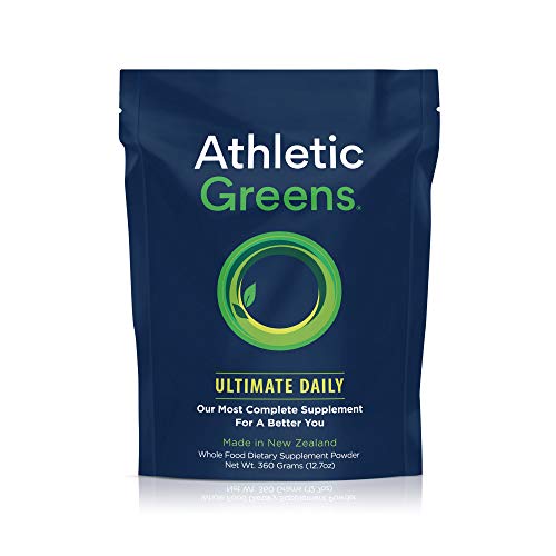 Athletic Greens Ultimate Daily, Whole Food Sourced All in One Greens Supplement, Superfood Powder, GlutenFree, Vegan and Keto Friendly, 30 Day Supply, 360 Grams (Athletic Greens)
