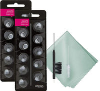 Oticon MiniFit Single Vent Bass Domes (Medium 8mm) Bundled with Puget SoundLabs Hearing Aid Cleaning Brush, Vent Cleaning Tool, and Microfiber Cleaning Cloth Kit (2 Packs) (20 Domes)