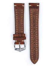Load image into Gallery viewer, Hirsch Liberty Leather Watch Strap - Brown - L - 20mm / 18mm - Shiny Silver Buckle - Artisan Calf Leather Band
