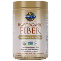 Garden of Life Fiber Supplement, Raw Organic Fiber Powder - 10 Servings, 15 Organic Superfoods, Probiotics & Omega-3 ALA, 4g Soluble Fiber & 5g Insoluble Fiber for Regularity, Psyllium Free Fiber