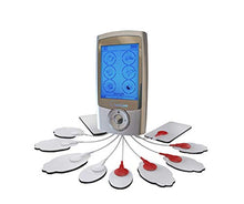 Load image into Gallery viewer, TechCare Pro TENS Unit 24 Modes Best Portable Massager Back Neck Stress Sciatic Pain, Handheld Full Body Palm Plus Digital Pulse Impulse Professional Micro Massager (Silver)
