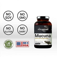 Load image into Gallery viewer, 2 Pack Organic NatureBell Mucuna 1500mg Per Serving, 240 Capsules, Contains Premium Mucuna Pruriens Seeds for Mood Mind and Brain Health, No GMOs, Made in USA
