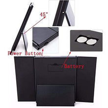 Load image into Gallery viewer, WUCHENG Portable LED Light Makeup Mirror Vanity Lights Compact Make Up Pocket Mirrors Vanity Cosmetic Hand Folding led Mirror lamp Mirror (Color : Black)
