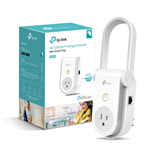 Kasa AC1200 Wi-Fi Range Extender Smart Plug by TP-Link - Fast AC1200 Wi-Fi Extender/Repeater with Built-In Smart Plug, No Hub Required, Works With Alexa and Google Assistant (RE370K)