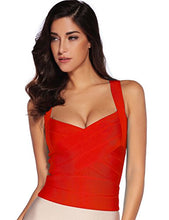 Load image into Gallery viewer, meilun Women&#39;s Rayon Strap Vest Elastic Bandage Bodycon Tops Medium Red
