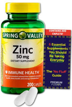 Load image into Gallery viewer, Zinc 50mg Supplement for Adults (Zinc Gluconate) - 200 Caplets.| Over a 6 Months Supply + Vitamin Pouch and Guide to Supplements

