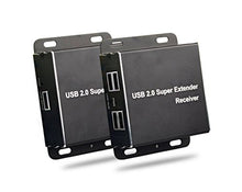 Load image into Gallery viewer, E-SDS USB Extender Over Cat5E/6 up to 196ft, USB2.0 Over Cat6 Cat5E Extender with 4 USB 2.0 Ports, Plug and Play, No Driver Needed Support All Operating System, Two Web Cameras Work Synchronously
