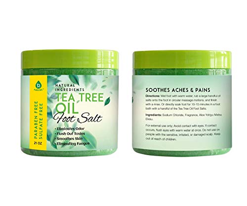 Pursonic Tea Tree Oil Foot Soak With Epsom Salt, Helps Soak Away Toenail Fungus, Athletes Foot & Stubborn Foot Odor  Softens Calluses & Soothes Sore Tired Feet, 21 Oz