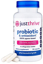 Load image into Gallery viewer, Just Thrive: Probiotic &amp; Antioxidant - Vegan Proprietary Probiotic Blend - 30-Day Supply - 100-Percent Spore-Based Probiotic - 1000x Survivability - Supports Immune and Digestive Health - No Gluten
