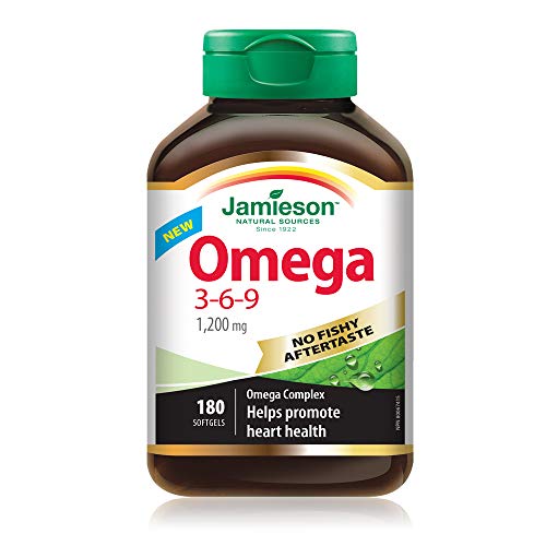 Jamieson No Fishy Aftertaste Omega-3-6-9 SoftGels 180 Count