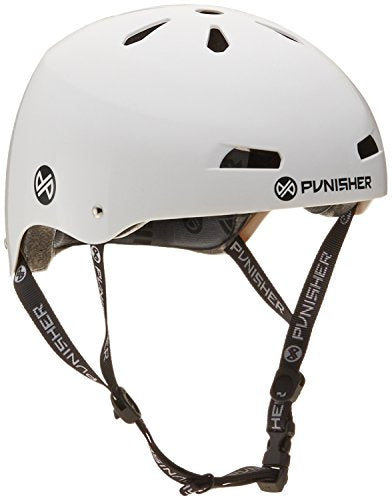 Punisher Skateboards Pro 13-Vent BMX Bike and Skateboard Helmet, Metallic Flake Bright White, Youth/Teen 9+, medium (9293)