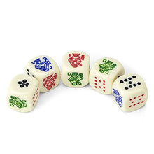 Load image into Gallery viewer, Set of 5 Poker Dice with Professional Bicast Leather Dice Cup, Great for Travel by Brybelly

