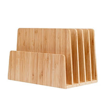 Load image into Gallery viewer, MobileVision Bamboo Desktop File Folder Organizer and Paper Tray, 5 Slots
