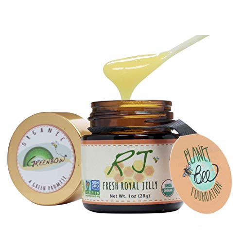 GREENBOW Organic Fresh Royal Jelly - 100% USDA Certified Organic, Pure, Gluten Free, Non-GMO Royal Jelly - One of The Most Nutrition Packed - (28g)