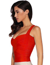 Load image into Gallery viewer, meilun Women&#39;s Rayon Strap Vest Elastic Bandage Bodycon Tops Medium Red
