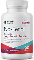 Houston Enzymes  No-Fenol Enzyme for Polyphenolic Foods  90 Capsules (90 Doses)  Professionally Formulated to Support Polyphenolic Digestion  Enhances Breakdown of Fruits & Vegetable Fiber