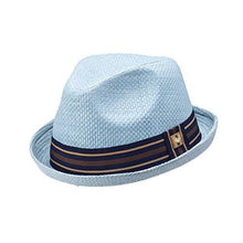 Load image into Gallery viewer, Peter Grimm Men&#39;s Standard Depp Natural Straw Fedora, Blue, XX-Large
