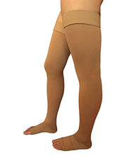 Load image into Gallery viewer, Runee Thigh High Open Toe Compression Stockings, Best For Varicose Vein, DVT (Beige, S/M)
