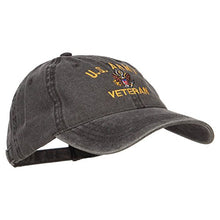 Load image into Gallery viewer, e4Hats.com US Army Veteran Military Embroidered Washed Cap - Black OSFM

