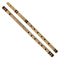 Indian Bansuri Bamboo Flute Set - Includes 2 Flutes: Fipple & Transverse - Indian Musical Instruments for Professional Use